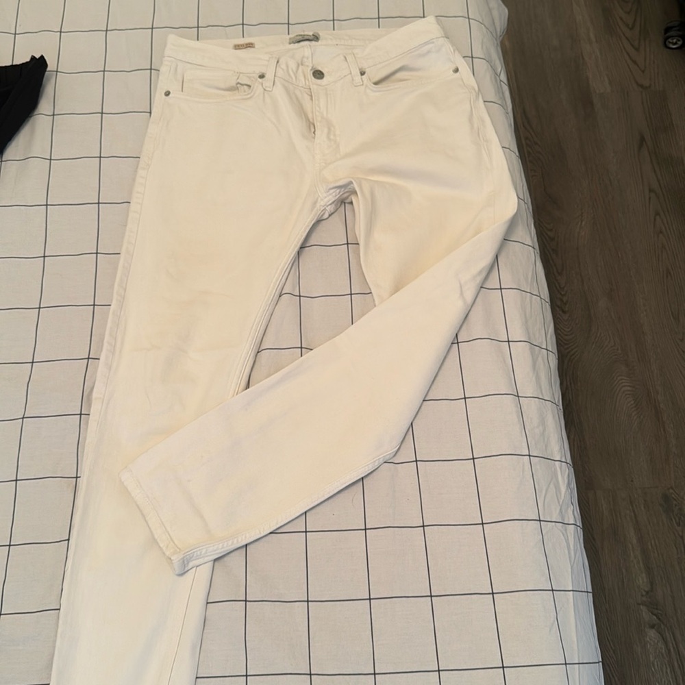 White stretch jeans pants